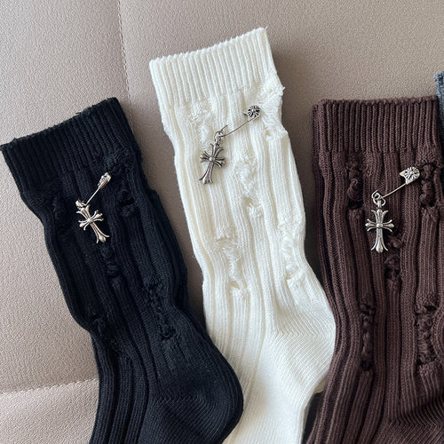Chrome Hearts Cross Pin Socks