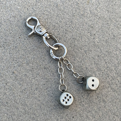 Chrome Hearts heavy-duty keychain dice pendant