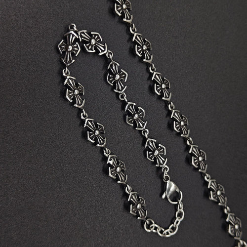 Chrome Hearts cross Silver Daisy retro bracelet